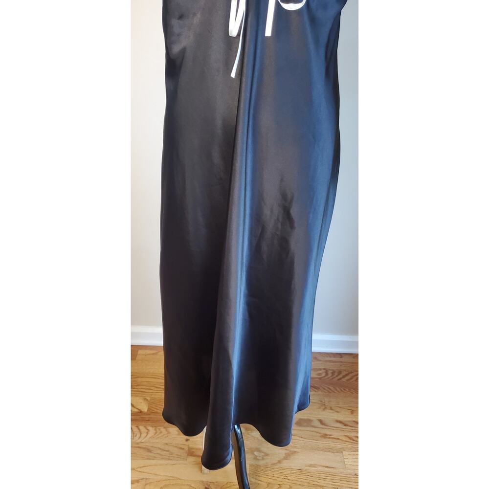 Vintage Delicates‎ Black Satin Maxi Slip Dress Lingerie Women's Size XL - Picture 3 of 11